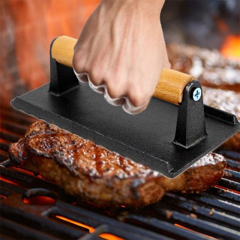 PRASKA ŻELIWNA DO MIĘSA BURGERÓW 21 X 10,8CM KINGHOFF KH-1758