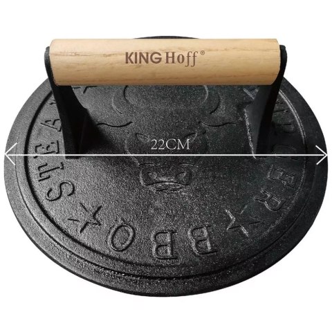 PRASKA ŻELIWNA DO MIĘSA BURGERÓW 22 CM KINGHOFF KH-1760