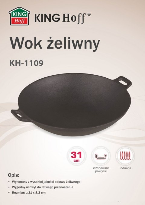 WOK ŻELIWNY 31cm KiNGHOFF KH-1109 WOK ŻELIWNY 31cm KiNGHOFF KH-1109