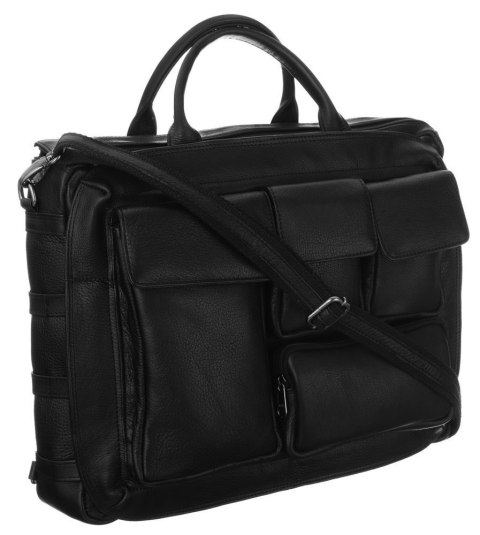 Elegancka skórzana torba na laptopa ze schowkami Elegancka skórzana torba na laptopa ze schowkami