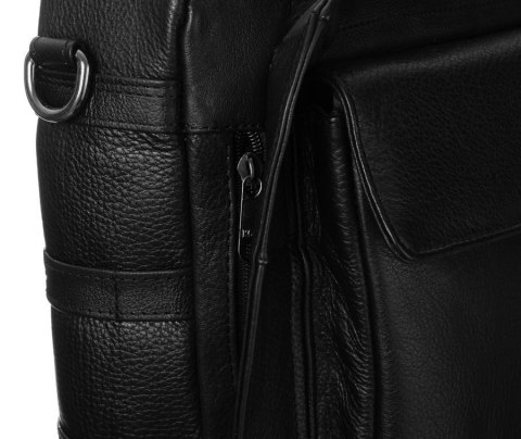 Elegancka skórzana torba na laptopa ze schowkami Elegancka skórzana torba na laptopa ze schowkami